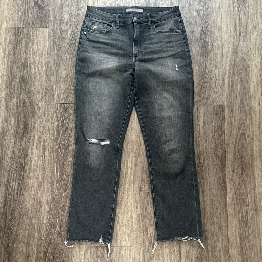 Joe's Jeans Charcoal Distressed Jeans 28 High Rise Denim